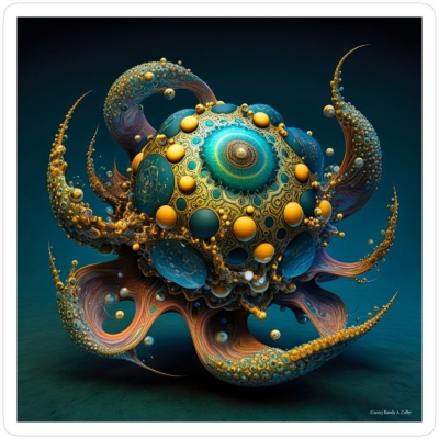 Abstract Fusion: Organic Meets Artistic in Vibrant Imaginative Creation