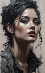 Artistic Portrait - A Fusion of Realism and Abstract Art
