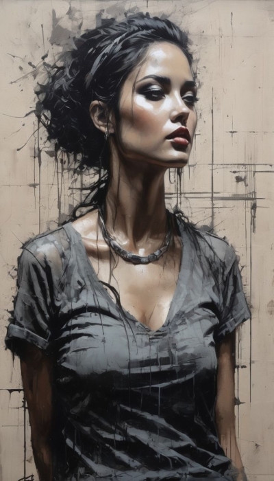Artistic Portrait of a Woman: A Stylized Interpretation