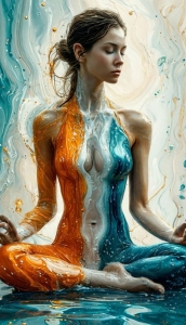 Artistic Representation of Meditative Tranquility: A Symphony of Swirling Colors