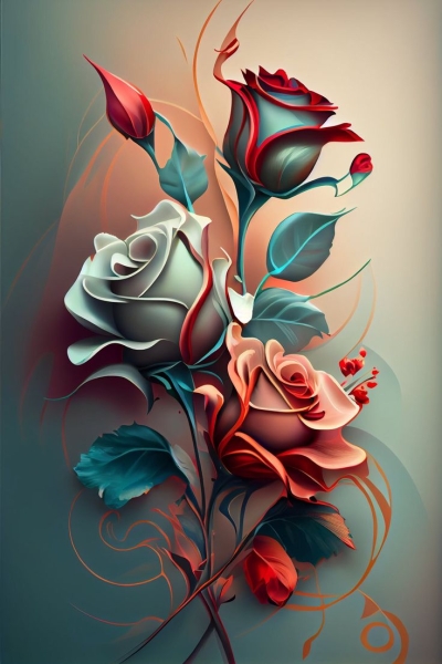 Artistic Rose Flower Puzzle: Colorful and Elegant