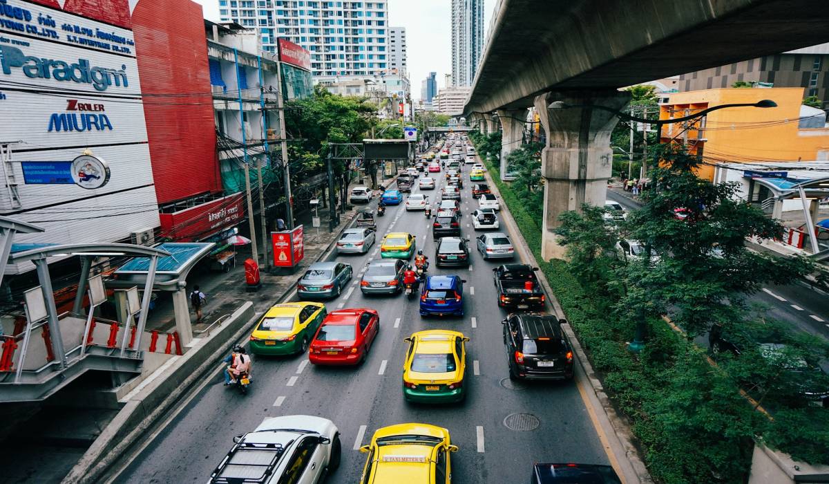 Bangkok Traffic: A Symphony of Colors Amidst the Urban Chaos