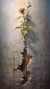 Blossoming Resilience: A Rose Defying Urban Neglect
