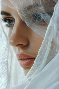 Captivating Gaze: A Study of Facial Features Through Sheer Fabric