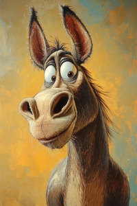 Cartoon Donkey: A Splash of Color and Character