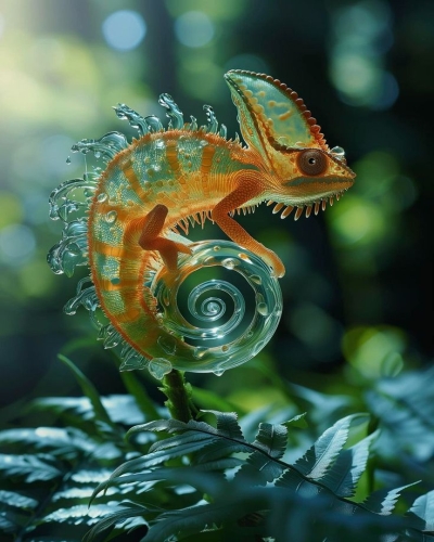 Chameleon's Vibrant Enchantment: A Journey into a Colorful Realm