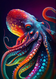 Colorful Octopus Artistry: A Symphony of Vibrant Hues
