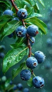 Dew-Kissed Blueberries: Nature's Freshness Unveiled