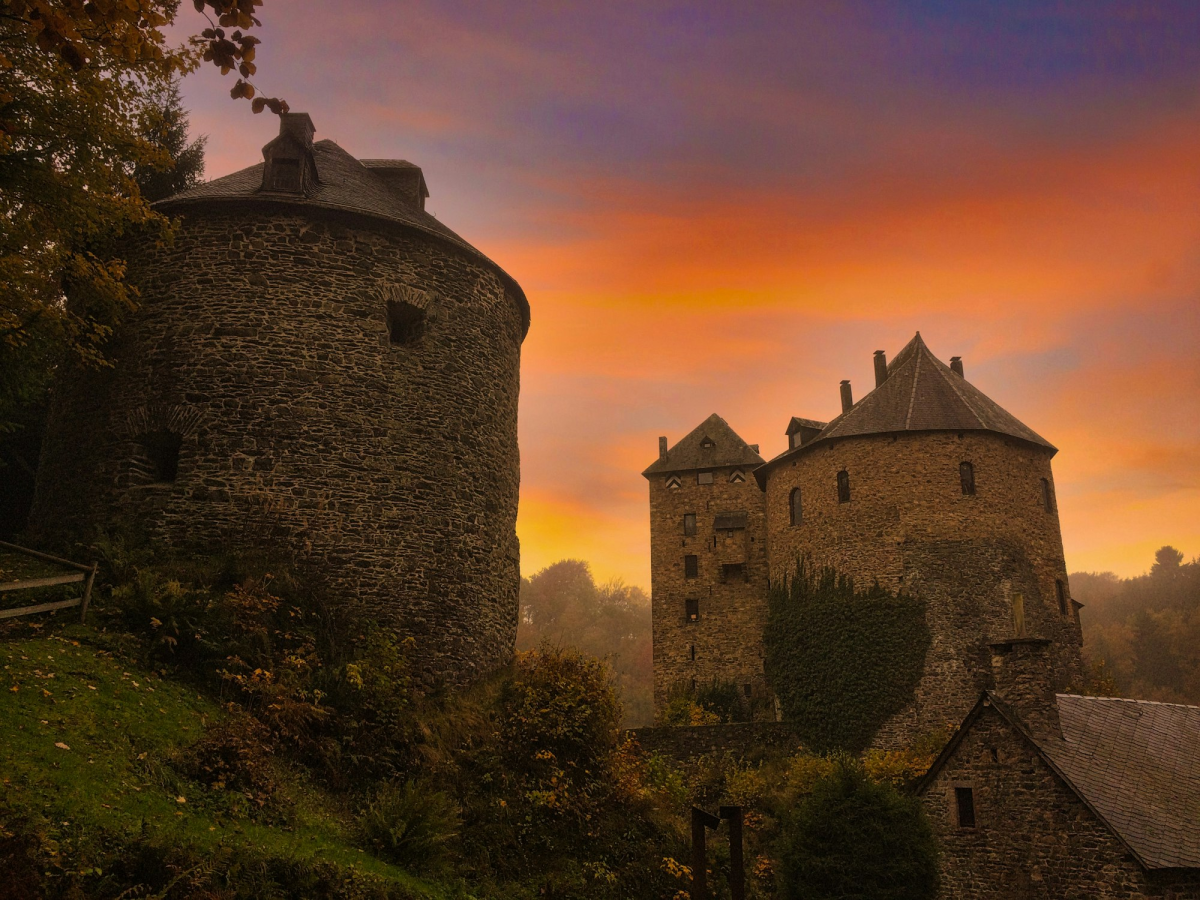 Dusk Descends on Chateau de Reinhardstein: A Majestic Concrete Castle in Belgium