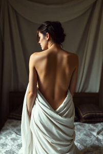 Elegance in Drapery: A Study in Texture and Pose