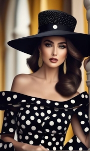 Elegance in Monochrome: The Timeless Allure of Polka Dots and Large Black Hats
