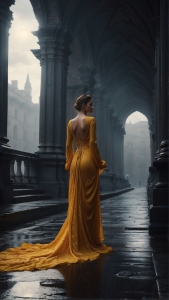 Elegance Veiled in Mystery: The Enigmatic Figure in Yellow