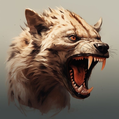 Embodying Ferocity: A Stylized Hyena Artwork