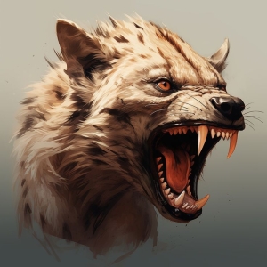 Embodying Ferocity: A Stylized Hyena Artwork