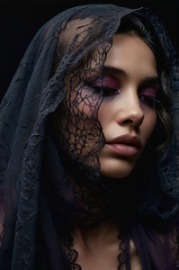 Ethereal Beauty: A Study of Lace Veils and Makeup Artistry