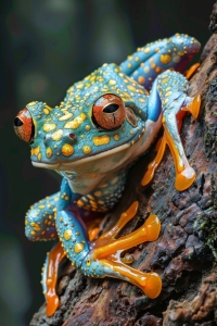 Exotic Blue and Orange Frog: A Colorful Masterpiece of Nature