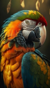 Exotic Macaw: A Colorful Parrot with Vibrant Feathers in a Natural Setting