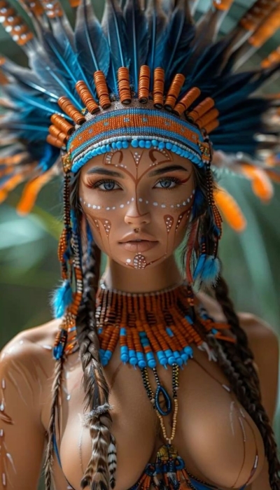 Experiencing the Richness of Tribal Traditions with a Colorfully Adorned Figure