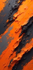 Exploring the Depth: Abstract Art in Bold Orange and Black