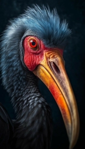 Exquisite Close-Up: The Charms of a Vibrant-Headed Bird