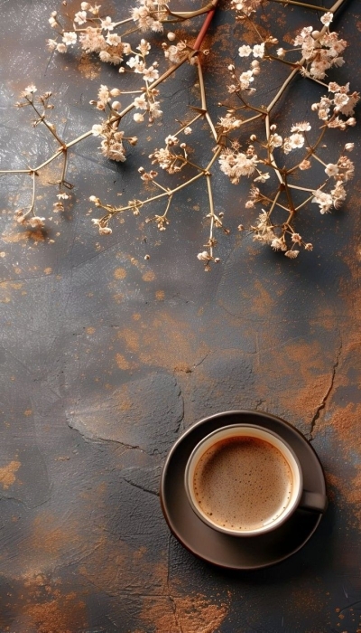 Exquisite Morning Coffee with Floral Accent