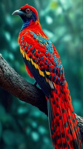 Exquisite Red Bird: A Symphony of Colors in the Wild
