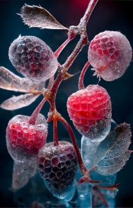 Frozen Splendor: A Dance of Ice-Covered Berries