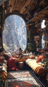 Harmony of Future and Nature: Cozy, Futuristic Interior Spaces