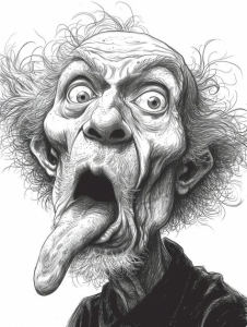 Humorous Stylized Caricature: Exaggerated Features and Expressions