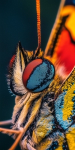 Immersive Close-Up: Butterfly's Head and Eye