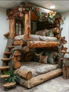 Innovative Bunk Bed Design: Transforming Kids' Bedrooms into Rustic Wilderness Retreats