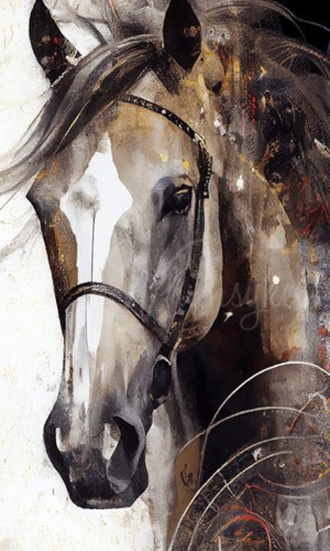 Innovative Stylization of Equine Beauty: An Abstract Horse Artwork