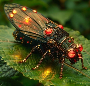 Intricate Detailing of a Vibrant Cicada: A Close-up Encounter