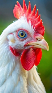 Intricate Details of a Farm-Fresh White Chicken