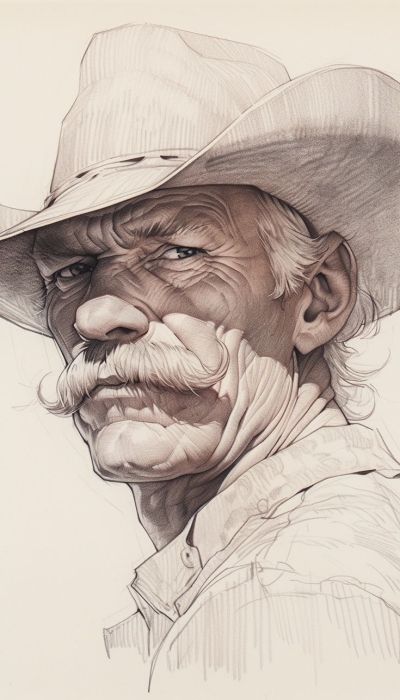 Intricate Portrait of an Elderly Cowboy: A Dive into Artistic Detail