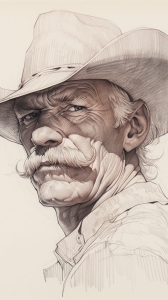Intricate Portrait of an Elderly Cowboy: A Dive into Artistic Detail