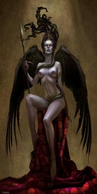 Majestic Mythological Figure: A Portrait of Power and Darkness