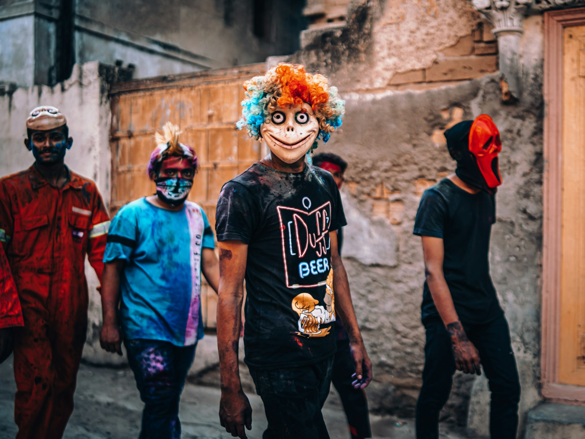 Masked Expressions: A Burst of Color and Mystery