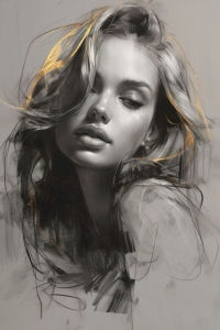 Monochrome Artistic Portrait of a Woman: A Journey through Striking Details