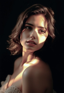 Mysterious Portrait Illuminated by Soft Lighting
