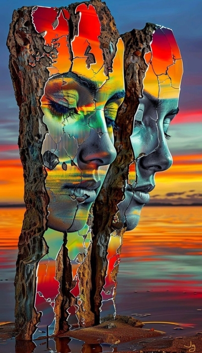 Nature's Palette: A Surreal Fusion of Human and Natural Elements