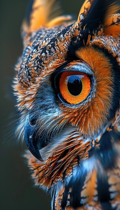 Owl Close-Up: A Detailed Study of Nature's Nocturnal Hunter