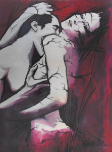 Passionate Embrace: An Abstract Artistic Exploration