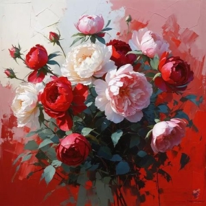 Radiant Bouquet of Red and White Roses: An Expression of Love and Purity