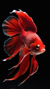 Radiant Red Goldfish: A Study in Contrast