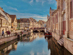 Scenic Tranquility: The Lauch River Running Through Colmar, France