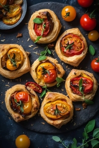 Scrumptious Tomato and Herb Pastry Rolls: A Delight for Food Lovers