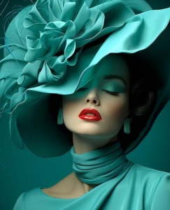 Sophistication in Monochrome: A Fashion-Forward Vision in Turquoise