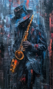 Soulful Serenade: Expressive Jazz Musician in Artistic Splendor