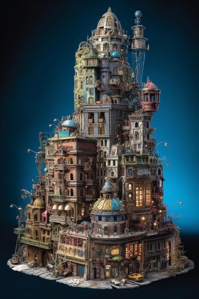 Steampunk Cityscape: An Imaginative Puzzle Planet Journey